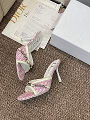 Kitlife Dior Tricolor White & Pink Canvas and Patent Sandals  - 3