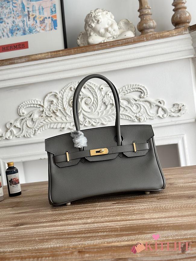Kitlife Hermes Birkin Shoulder Togo Grey Leather With Gold Buckle 29cm - 1