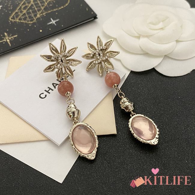 Kitlife Chanel Vintage Earrings Pink - 1