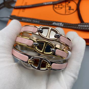 Kitlife Hermes Mini Clic Chaine d'Ancre Bracelet Pink With Gold / Rose Gold / Silver Buckle