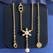Kitlife Dior Necklace With Diamonds, Zircon, Sunflower Pearls, and CD Letters - 1