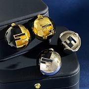 Kitlife Fendi Metal Spherical Half-black Oil Drop Earrings Gold / Silver  - 1