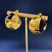Kitlife Fendi Metal Spherical Half-black Oil Drop Earrings Gold / Silver  - 5