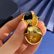 Kitlife Fendi Metal Spherical Half-black Oil Drop Earrings Gold / Silver  - 4