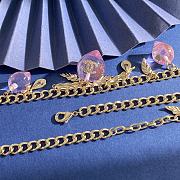 Kitlife Chanel Pink Diamond-encrusted Double C Necklace - 4