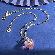 Kitlife Chanel Pink Peach-shaped Metal and Leaf Necklace - 4