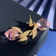 Kitlife Chanel Pink Peach-shaped Metal and Leaf Earrings - 6