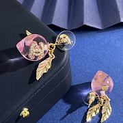 Kitlife Chanel Pink Peach-shaped Metal and Leaf Earrings - 3