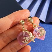 Kitlife Chanel Pink Peach-shaped Metal and Leaf Earrings - 2
