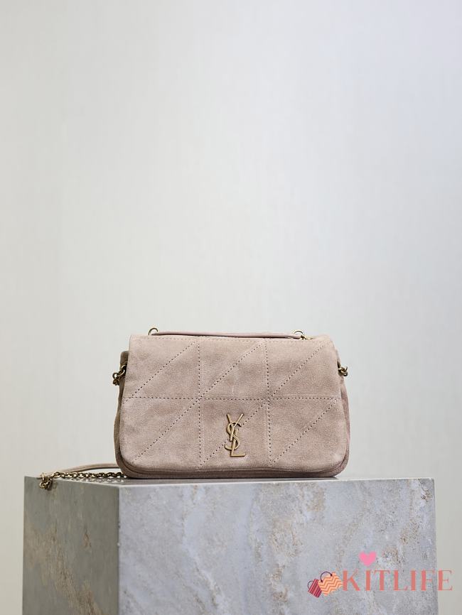 Kitlife Saint Laurent Jamie Mini Beige Suede Leather 766754 20x12x7cm - 1