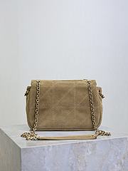 Kitlife Saint Laurent Jamie Mini Brown Suede Leather 766754 20x12x7cm - 4