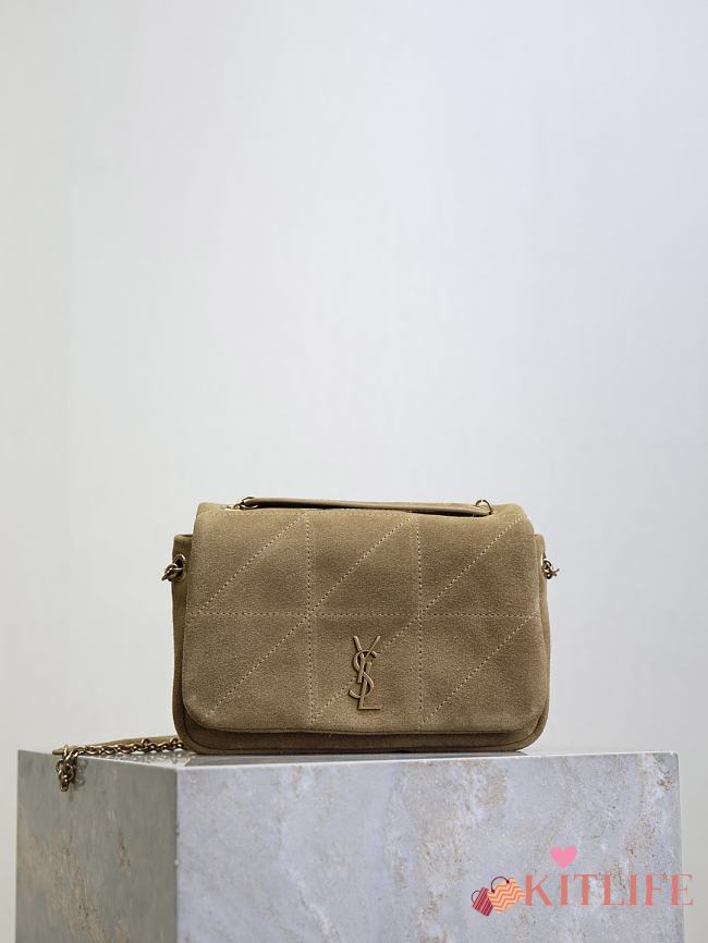 Kitlife Saint Laurent Jamie Mini Brown Suede Leather 766754 20x12x7cm - 1