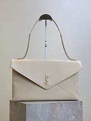 Kitlife Saint Laurent Cassandre Envelope Pouch On Chain In White Lambskin 841702 35x22x3cm - 1