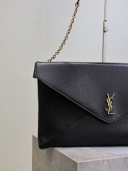 Kitlife Saint Laurent Cassandre Envelope Pouch On Chain In Black Lambskin 841702 35x22x3cm - 2