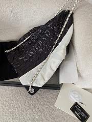 Kitlife Chanel Vintage Jennie Nylon Backpack Black & White 44x35cm - 2