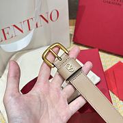 Kitlife Valentino Vlogo Signature Belt Beige With Gold / Silver Hardware 2.5cm - 4