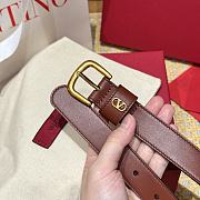 Kitlife Valentino Vlogo Signature Belt Brown With Gold / Silver Hardware 2.5cm - 3