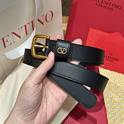 Kitlife Valentino Vlogo Signature Belt Black With Gold / Silver Hardware 2.5cm - 3