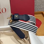 Kitlife Valentino Garavani Calfskin Vlogo Signature Belt Dark Blue 3.4cm - 6