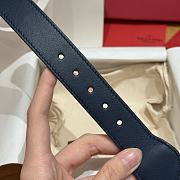 Kitlife Valentino Garavani Calfskin Vlogo Signature Belt Dark Blue 3.4cm - 2