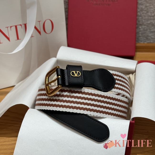 Kitlife Valentino Garavani Calfskin Vlogo Signature Belt Black 3.4cm - 1
