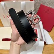 Kitlife Valentino Garavani VLogo Signature Belt In Black Shiny Calfskin With Crystals 30mm - 4