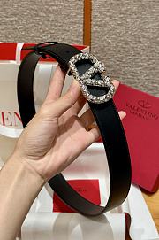 Kitlife Valentino Garavani VLogo Signature Belt In Black Shiny Calfskin With Crystals 30mm - 6