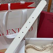 Kitlife Valentino Garavani VLogo Signature Belt In White Calfskin With Silver Multicolor Crystals 30mm - 5