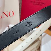 Kitlife Valentino Garavani VLogo Signature Belt In White Calfskin With Silver Multicolor Crystals 30mm - 4