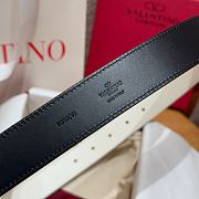 Kitlife Valentino Garavani VLogo Signature Belt In White Calfskin With Gold Multicolor Crystals 30mm - 5