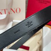 Kitlife Valentino Garavani VLogo Signature Belt In Black Calfskin With Silver Multicolor Crystals 30mm - 3