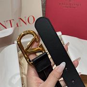 Kitlife Valentino Garavani VLogo Signature Belt In Black Calfskin With Gold Multicolor Crystals 30mm - 5