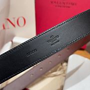 Kitlife Valentino Garavani VLogo Signature Belt In Brown Calfskin With Silver Multicolor Crystals 30mm - 2