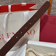 Kitlife Valentino Garavani VLogo Signature Belt In Brown Calfskin With Gold Multicolor Crystals 30mm - 2