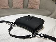 Kitlife Dior Saddle Bag with Strap Black Ultramatte Calfskin M9001 25.5x20x6.5cm - 5