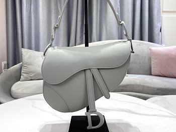 Kitlife Dior Saddle Bag with Strap Grey Ultramatte Calfskin M9001 25.5x20x6.5cm