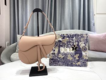 Kitlife Dior Saddle Bag with Strap Pink Ultramatte Calfskin M9001 25.5x20x6.5cm