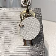 Kitlife Dior Mini Lady Ombre Lizard Bag White 17cm - 6