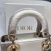 Kitlife Dior Mini Lady Ombre Lizard Bag White 17cm - 5