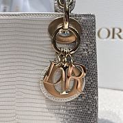 Kitlife Dior Mini Lady Ombre Lizard Bag White 17cm - 3