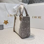 Kitlife Dior Mini Lady Ombre Lizard Bag White 17cm - 2