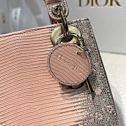 Kitlife Dior Mini Lady Ombre Lizard Bag Pink 17cm - 4