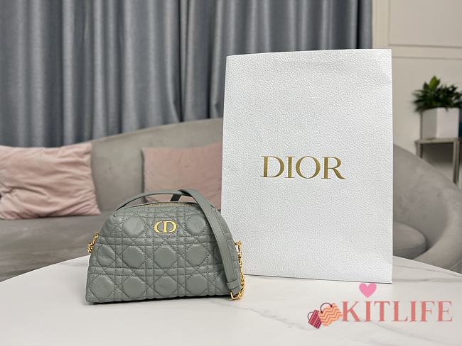 Kitlife Dior D-Cosy Mini Shell Bag Grey 21x12.5x8cm - 1