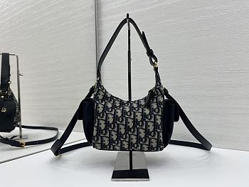 Kitlife Dior D-Dream Mini Bag Black & Blue Oblique 18x17x9cm