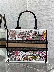 Kitlife Dior Souvenir Medium White & Pink Natural Raffia And Multicolor Book Tote 36x18x28cm - 6