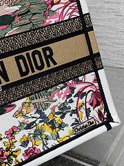 Kitlife Dior Souvenir Medium White & Pink Natural Raffia And Multicolor Book Tote 36x18x28cm - 5