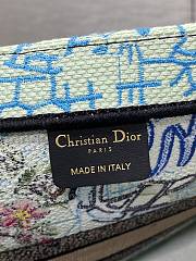 Kitlife Dior Souvenir Medium White & Green Natural Raffia And Multicolor Book Tote 36x18x28cm - 5