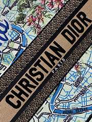 Kitlife Dior Souvenir Medium White & Green Natural Raffia And Multicolor Book Tote 36x18x28cm - 4