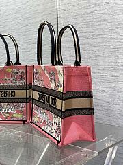 Kitlife Dior Souvenir Medium Pink Natural Raffia And Multicolor Book Tote 36x18x28cm - 4