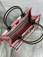 Kitlife Dior Souvenir Medium Pink Natural Raffia And Multicolor Book Tote 36x18x28cm - 3